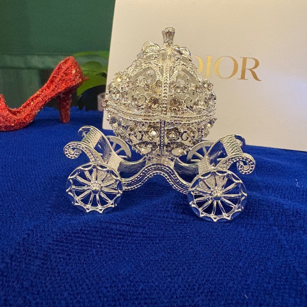 Beautiful, sparkling, dressed with rhinestones Ornate pumpkin Carriage.